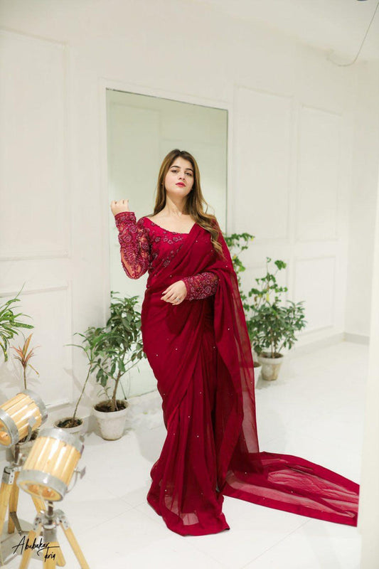 *New embroidery fancy Saree🥰*